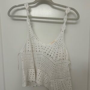 Rebellion White Crochet Camisole